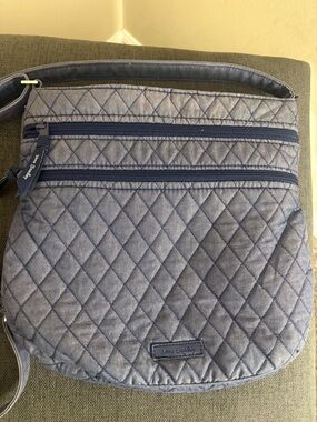 Vera Bradley Blue Denim Quilted Medium Crossbody Purse Used